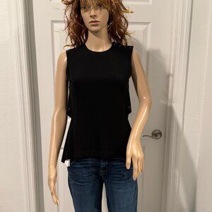 Derek Lam 10 Crosby Semi Backless Black Sleeveless Top w/ Tails Sz 0 NWT $495